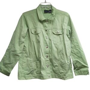 Southern Expressions Light Green Jacket - Button Front Long Sleeves‎ Women's XL